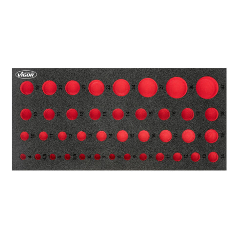 VIGOR Weichschaumeinlage, leer, V7520-L, L x B x H: 393x 188x 35 mm