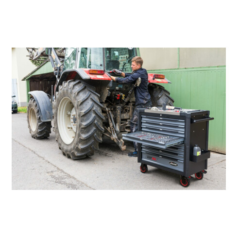 VIGOR Werkstattwagen SeriesXL, Edelstahl-Arbeitsplatte, mit Sortiment, V4481-X/466, 466-teilig