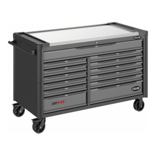 VIGOR Werkstattwagen SeriesXXL, Edelstahl-Arbeitsplatte, leer, V4481-XXL, L x B x H: 1625x 695x 1017 mm