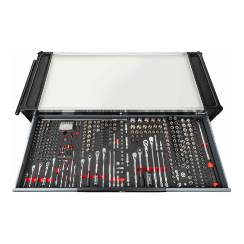 VIGOR Werkstattwagen SeriesXXL, Edelstahl-Arbeitsplatte, leer, V4481-XXL, L x B x H: 1625x 695x 1017 mm