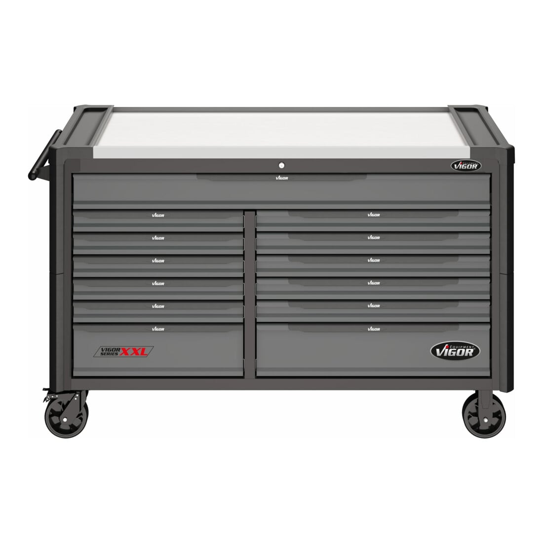 VIGOR Werkstattwagen SeriesXXL, Edelstahl-Arbeitsplatte, leer, V4481-XXL, L x B x H: 1625x 695x 1017 mm