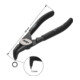 VIGOR Zange für Sicherungsringe, gebogen / Bohrung V4428 Gesamtlänge: 140 mm