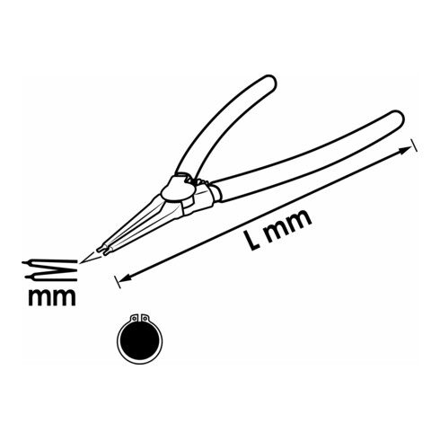 VIGOR Zange für Sicherungsringe Außensicherung