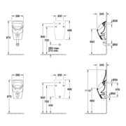 Villeroy & Boch Absaug-Urinal Compact O.NOVO 290 x 490 x 245 mm, ohne Deckel weiß