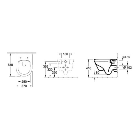 Villeroy & Boch Combi-Pack ARCHITECTURA inkl. Wand-WC tief DirectFlush und WC-Sitz weiß