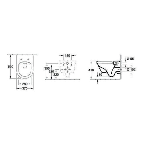 Villeroy & Boch Combi-Pack ARCHITECTURA inkl. Wand-WC tief DirectFlush und WC-Sitz weiß