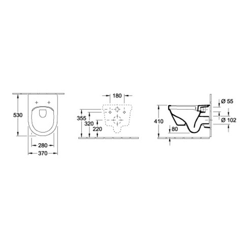 Villeroy & Boch Combi-Pack ARCHITECTURA inkl. Wand-WC tief DirectFlush und WC-Sitz weiß