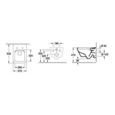 Villeroy & Boch Combi-Pack ARCHITECTURA inkl. Wand-WC tief, spülrandlos DirectFlush und WC-Sitz weiß