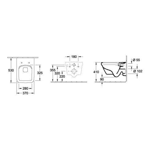 Villeroy & Boch Combi-Pack ARCHITECTURA inkl. Wand-WC tief, spülrandlos DirectFlush und WC-Sitz weiß