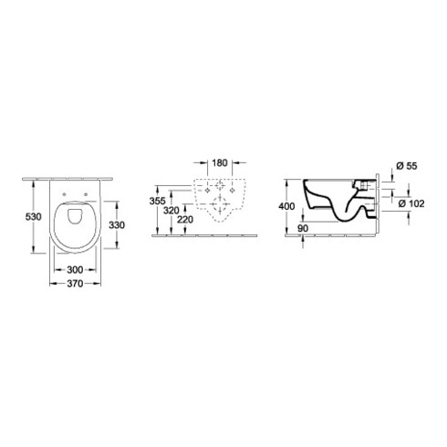 Villeroy & Boch Combi-Pack AVENTO inkl. Wand-WC tief DirectFlush und WC-Sitz weiß
