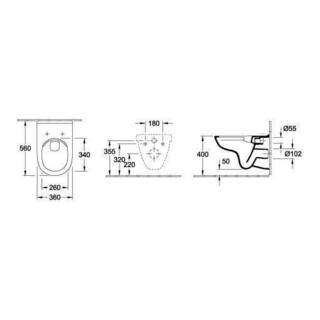 Villeroy & Boch Combi-Pack DirectFlush O.NOVO inkl. Wand-WC tief DirectFlush und WC-Sitz weiß