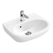 V&B Handwaschbecken O.NOVO Compact 45x35cm, m Hahnloch, mit Überlauf, weiß