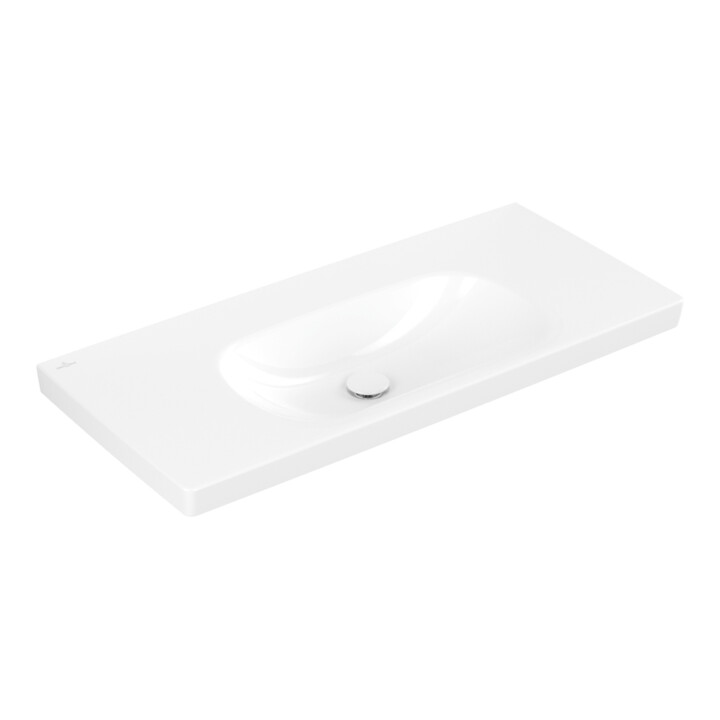 Villeroy & Boch Lavabo Skyla 100 × 46 cm blanc Alpin CeramicPlus sans trou de robinet sans trop-plein