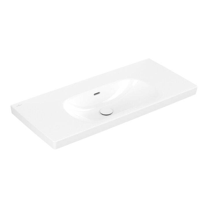 Villeroy & Boch Lavabo Skyla 100 × 46 cm Blanc Alpine sans trous de robinetterie avec trop-plein