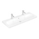 Villeroy & Boch Lavabo Skyla 120 × 46 cm blanc avec trop-plein pour 2 robinets 3 trous