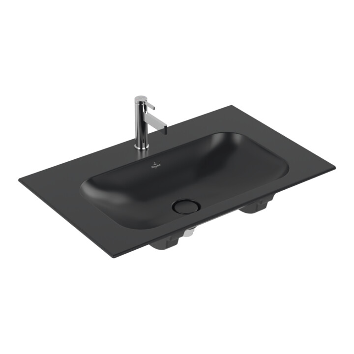 Villeroy & Boch Meubelwastafel Finion 80 x 50 cm pure black C+