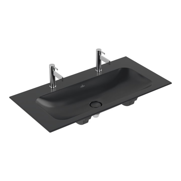 Villeroy & Boch Meuble vasque Finion 100 x 50 cm noir pur C+ 2 HL sans trop-plein