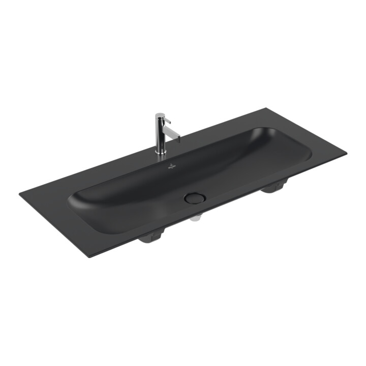 Villeroy & Boch Meuble vasque Finion 120 × 50 pure black C+ avec 1 trou robinet / sans trop-plein