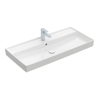 Villeroy & Boch Schrankwaschtisch COLLARO 1000 x 470 mm, mit Überlauf, mit Hahnloch weiß