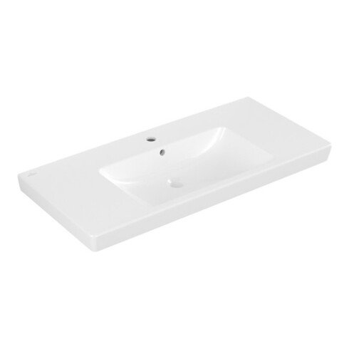 V&B Möbelwaschtisch Subway 2.0 100x47cm, weiß, mit Hahnloch, Überlauf