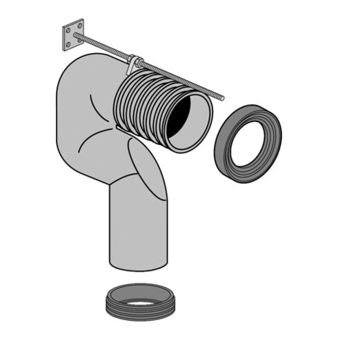 V&B Vario-Abflussbogen f Abg. senkr., für wandnahe Montage 16cm