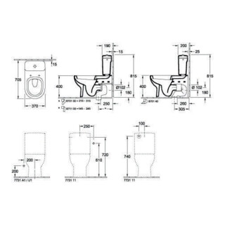 Villeroy & Boch Vario-Abflussbogen für Abgang senkrecht Breite 100 mm