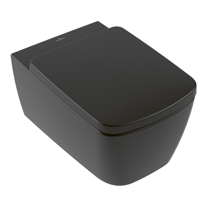 Villeroy & Boch Wand-Tiefspüler TwFl Subway 3.0 37 x 56cm spülrandlos pure black C-Plus