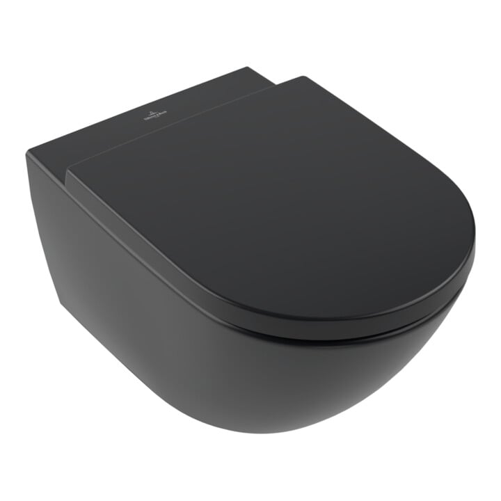 Villeroy & Boch Wanddiepspoel-WC TwFl Subway 3.0 37 x 56 cm spoelrandloos pure Black C-plus