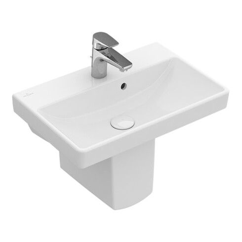Villeroy & Boch Waschtisch Compact AVENTO 550 x 370 mm, mit Überlauf weiß