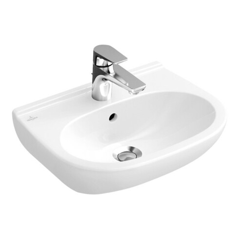 V&B Waschtisch O.NOVO 55x37cm, m Hahnloch, mit Überlauf, weiß