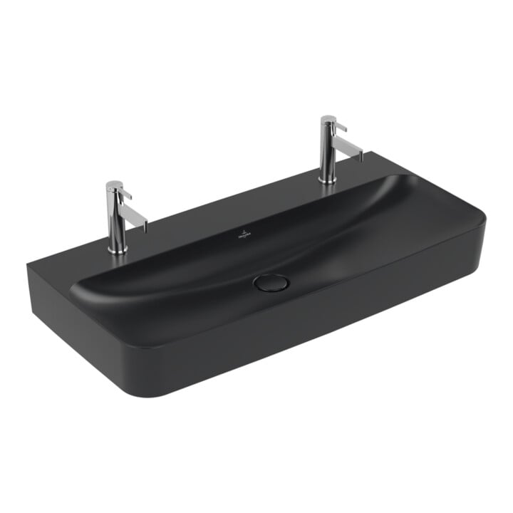 Villeroy & Boch Waschtisch Finion 100 x 47 cm 2 HL pure black C+
