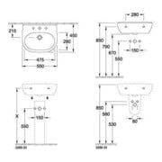V&B Waschtisch O.NOVO 550 x 450 mm mit Überlauf weiß-1