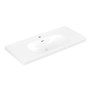 Villeroy & Boch Waschtisch Skyla 100 x 46 cm weiß mit Überlauf für 3-L-Armatur