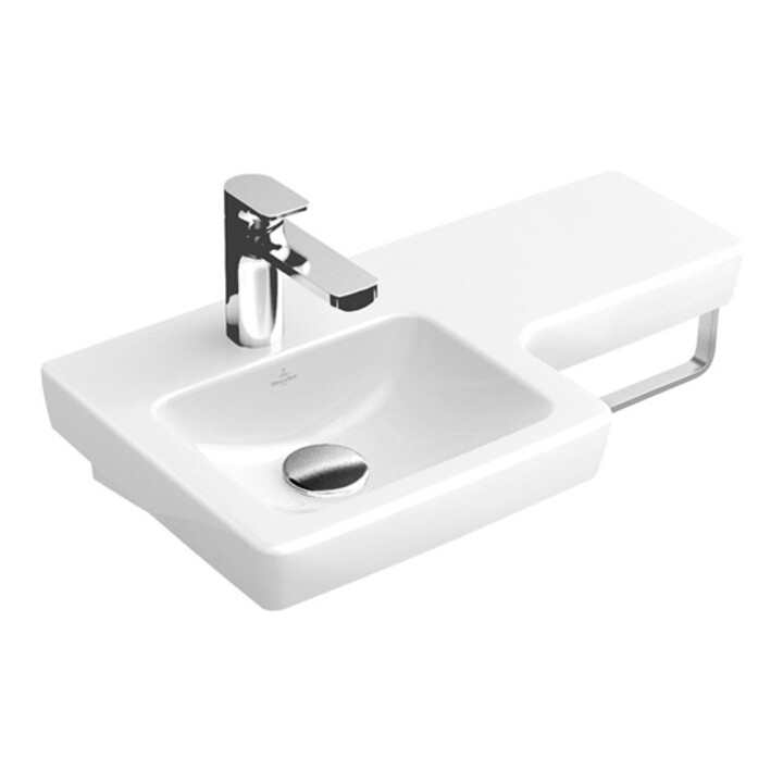 V&B Waschtisch SUBWAY 2.0 630 x 355 mm, Becken links, ohne Überlauf weiß