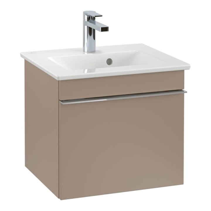 V&B Waschtischunterschrank VENTICELLO 466 x 420 x 426 mm Griff chrom Glass, Glossy White