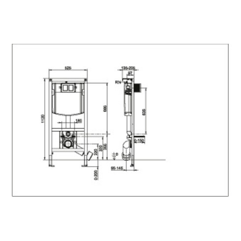 Villeroy & Boch WC-Element ViConnect für Trockenbau 525 x 1120 x 135 mm
