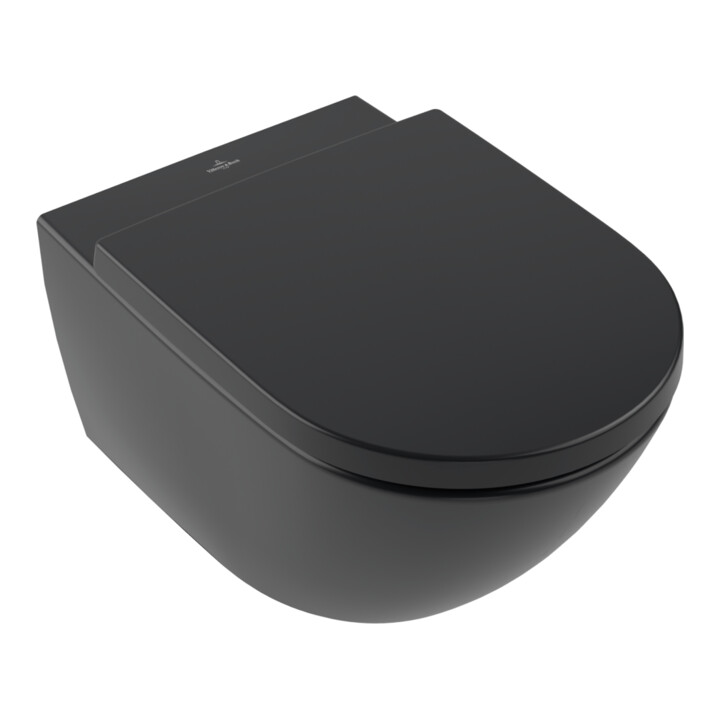Villeroy & Boch WC suspendu à chasse profonde TwFl Subway 3.0 37 x 56 cm sans bride pure Black C-plus