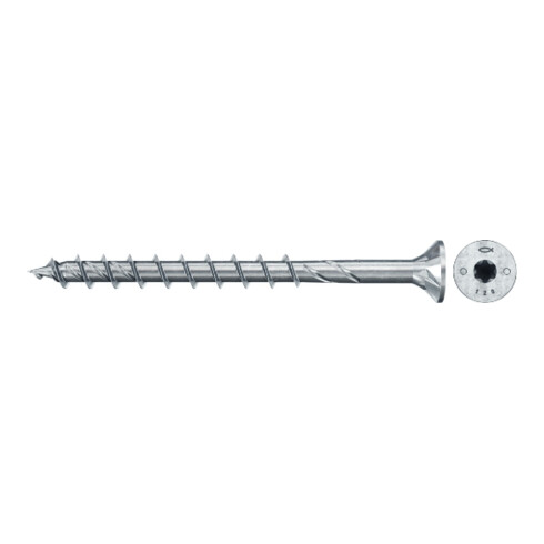 Vis à bois fischer PowerFast II 10,0x120 à tête fraisée TX TG acier galavanisé, passivée bleu