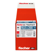 Vis à bois fischer PowerFast II 10,0x200 à tête plate TX TG acier galavanisé, passivée bleu-4