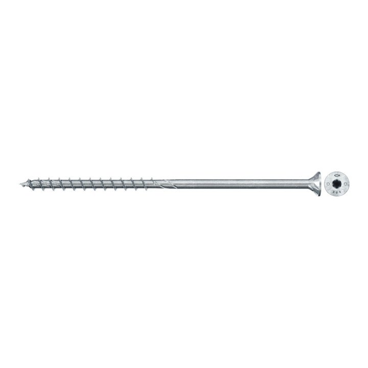 Vis à bois fischer PowerFast II 10,0x220 à tête fraisée TX TG acier galavanisé, passivée bleu