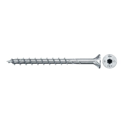 Vis à bois fischer PowerFast II 10,0x80 à tête fraisée TX TG acier galavanisé, passivée bleu