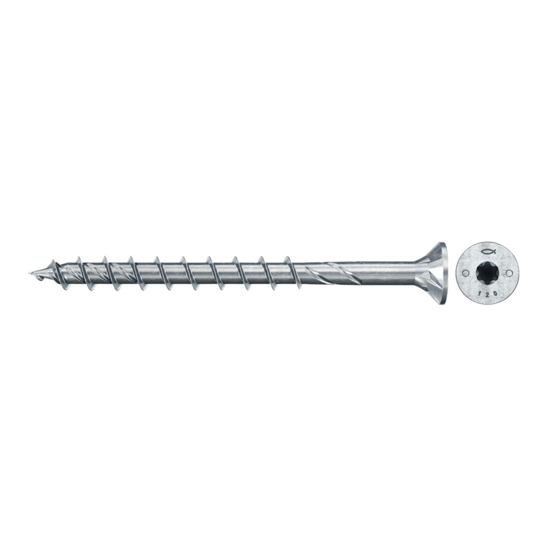 Vis à bois fischer PowerFast II 10,0x80 à tête fraisée TX TG acier galavanisé, passivée bleu