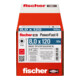 Vis à bois fischer PowerFast II 8,0x120 à tête fraisée étagée TX TG acier galavanisé, passivée bleu