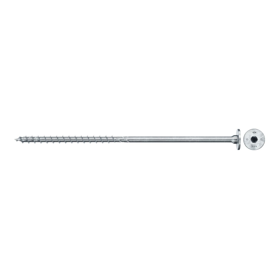 Vis à bois fischer PowerFast II 8,0x220 à tête fraisée étagée TX TG acier galavanisé, passivée bleu