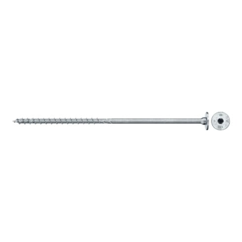 Vis à bois fischer PowerFast II 8,0x280 à tête fraisée étagée TX TG acier galavanisé, passivée bleu
