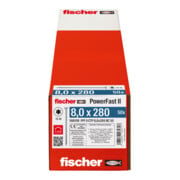 Vis à bois fischer PowerFast II 8,0x280 à tête fraisée TX TG acier galavanisé, passivée bleu-4