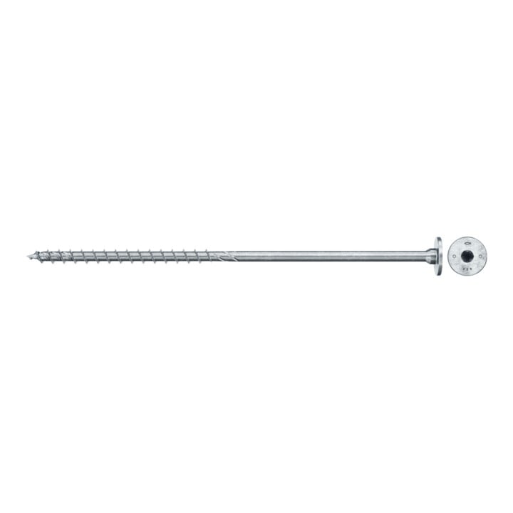 Vis à bois fischer PowerFast II 8,0x300 à tête fraisée étagée TX TG acier galavanisé, passivée bleu