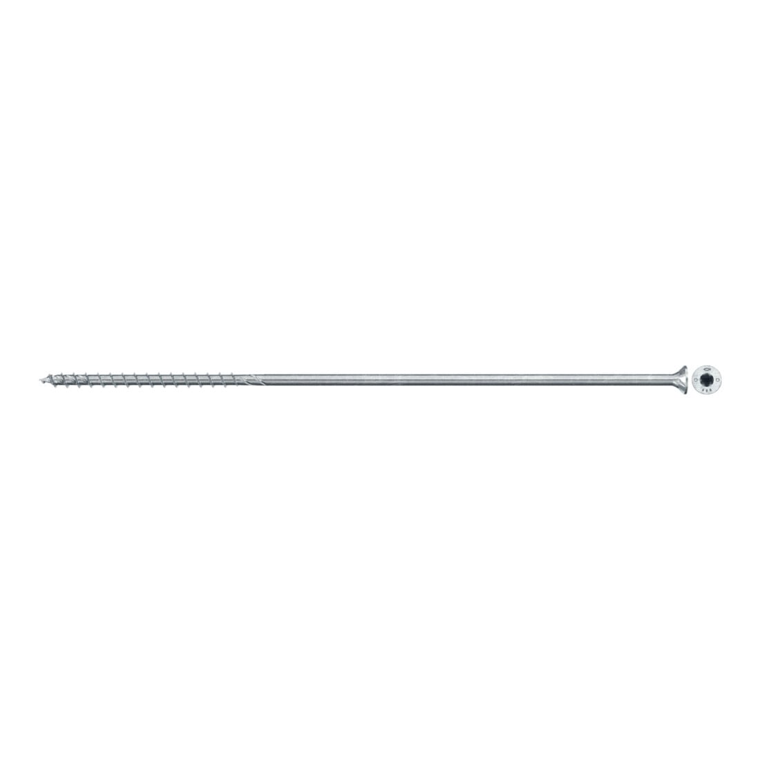 Vis à bois fischer PowerFast II 8,0x340 à tête fraisée TX TG acier galavanisé, passivée bleu
