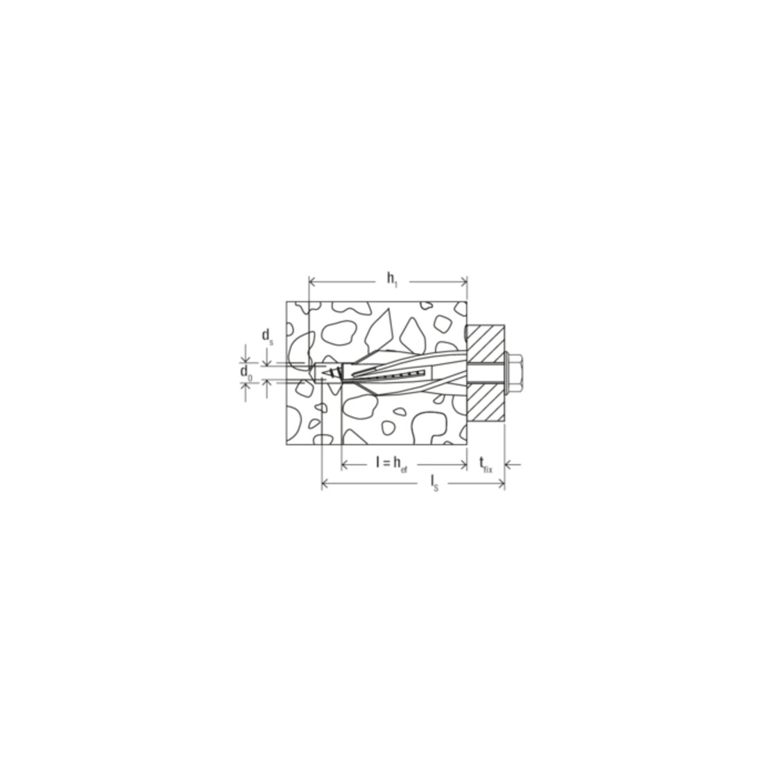 Vis de sécurité à tête hexagonale fischer 6 pans