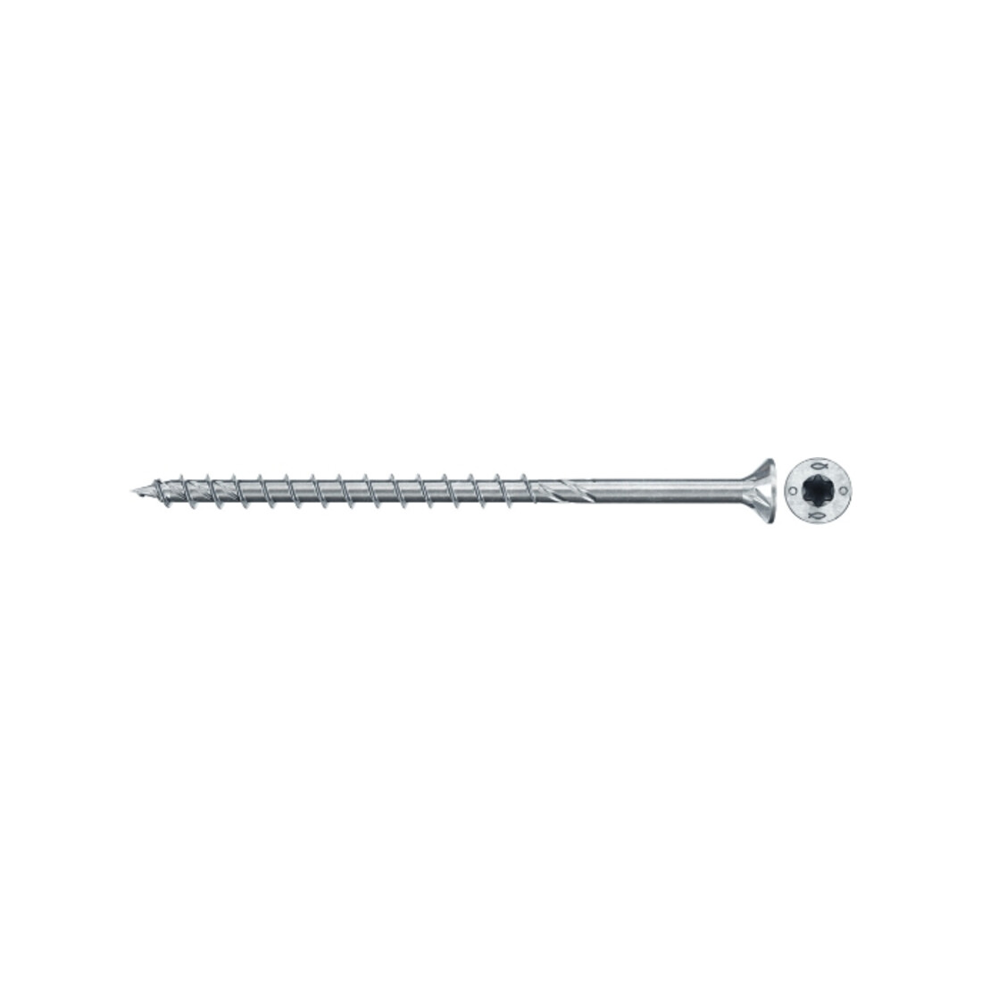 Vis fischer PowerFast II FPF II CTP 6,0x120 BC 100, tête fraisée, empreinte TX, zingué blanc, filetage partiel